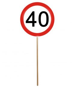 Mini-Schild auf Stab zum 40. Geburtstag