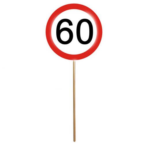 Mini-Schild auf Stab zum 60. Geburtstag