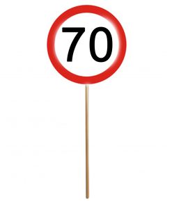 Mini-Schild auf Stab zum 70. Geburtstag