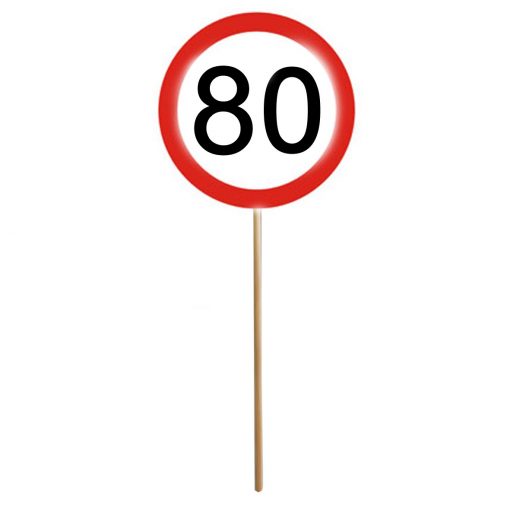 Mini-Schild auf Stab zum 80. Geburtstag