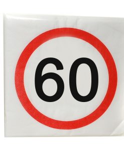 Servietten zum 60. Geburtstag "Verkehrsschild"