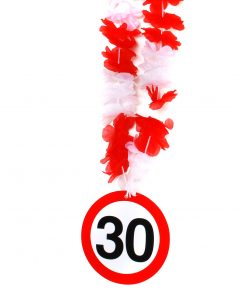 Hawaii-Kette zum 30. Geburtstag in rot/weiß
