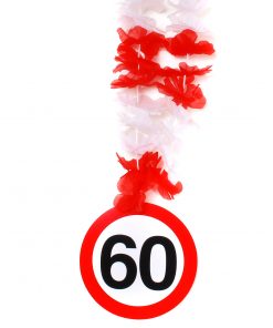 Hawaii-Kette zum 60. Geburtstag in rot/weiß