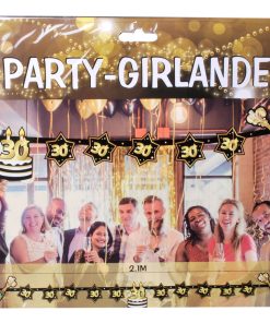 Party-Girlande zum 30. Geburtstag in schwarz und gold