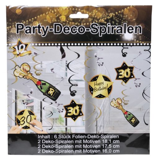 Party-Dekospiralen zum 30. Geburtstag