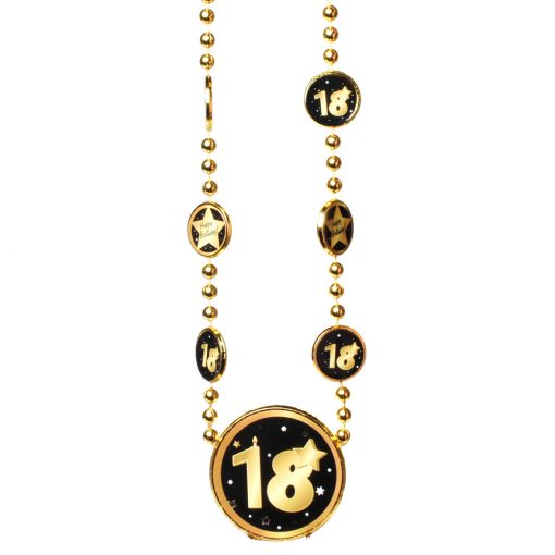 Partykette zum 18. Geburtstag in schwarz/gold