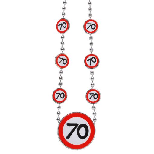 Halskette zum 70. Geburtstag "Verkehrsschild"