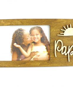 Brauner Fotorahmen mit Applikationen "Papa und Sonne"