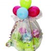 Geschenkballon in pink, grün, hellblau verpackt in Folie zum 18. Geburtstag