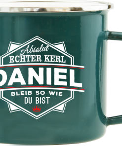 Dunkelgrüner Emaille-Becher "Daniel"