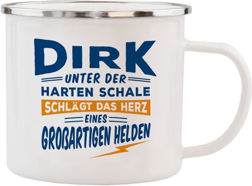 Weißer Emaille-Becher "Dirk"