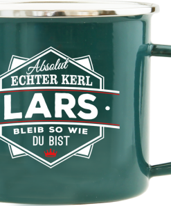 Dunkelgrüner Emaille-Becher "Lars"