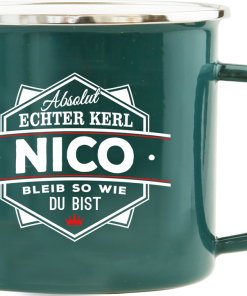 Dunkelgrüner Emaille-Becher "Nico"