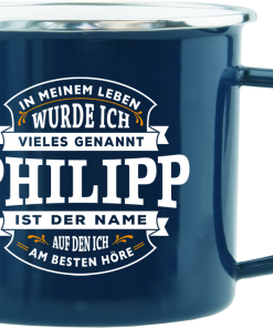 Dunkelblauer Emaille-Becher "Philipp"