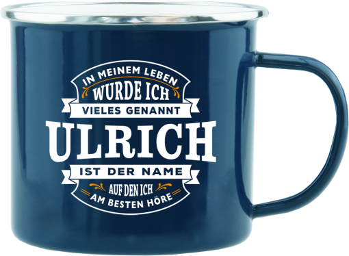 Dunkelblauer Emaille-Becher "Ulrich"