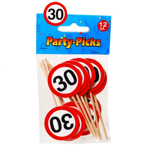 Party-Picks "Verkehrsschild" zum 30. Geburtstag