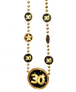 Partykette in schwarz und gold zum 30. Geburtstag
