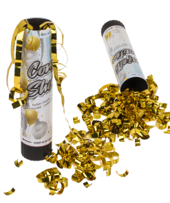 Konfetti-Kanone mit goldenen oder silbernen Konfetti