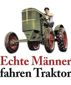 Untersetzer aus Metall "Echte Männer fahren Traktor"