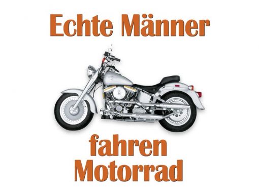 Untersetzer aus Metall "Echte Männer fahren Motorrad"
