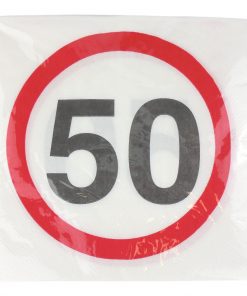 Servietten zum 50. Geburtstag "Verkehrsschild 50"