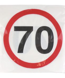 Servietten zum 70. Geburtstag "Verkehrsschild 70"