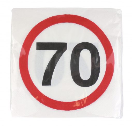 Servietten zum 70. Geburtstag "Verkehrsschild 70"