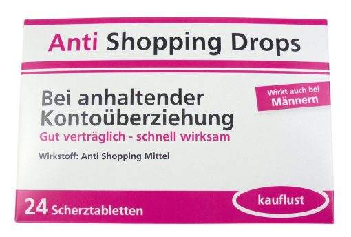 Scherztabletten "Anti Shopping Drops"