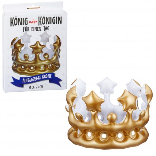 Aufblasbare Krone "König/Königin für einen Tag", ca. 23 cm, in Colorbox