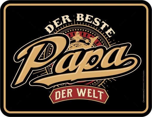 Rahmenlos Blechschild "Der beste Papa der Welt"