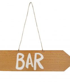 Holz-Schild Bar beidseitig bedruckt