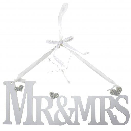 Dekorativer Aufhänger "Mr. & Mrs." aus Holz