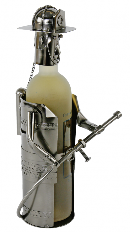 Flaschenhalter,"Feuerwehrmann" - Eisen,17x12x max.H43cm