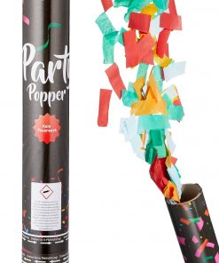 Party-Popper Klassik, ca. 40 cm, gefüllt mit 28g Papier-Luftschlangen und Konfetti