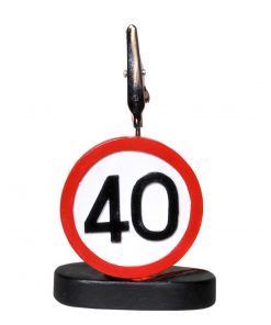 Fotohalter zum 40. Geburtstag im Verkehrsschilddesign