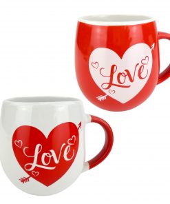 Tasse "Love" in rot bzw. weiß