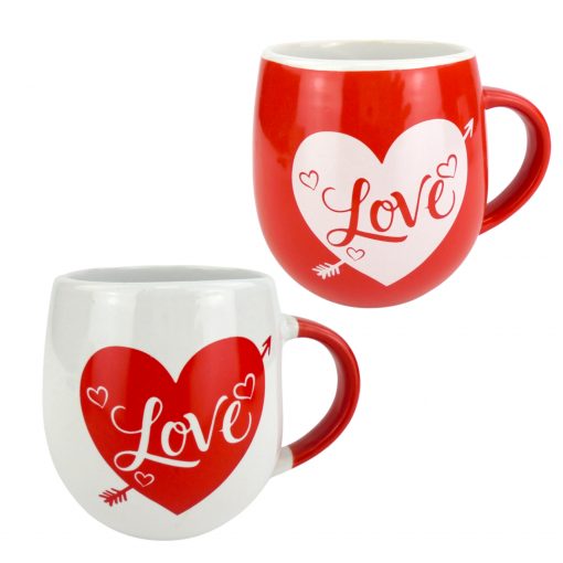 Tasse "Love" in rot bzw. weiß