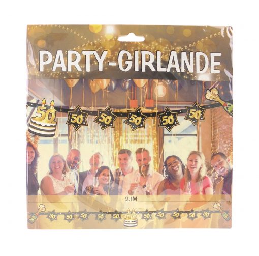 Party-Girlande "50" in schwarz/gold