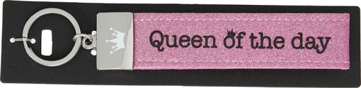 Glücksfilz Anhänger glitzernd in rosa "Queen of the day"