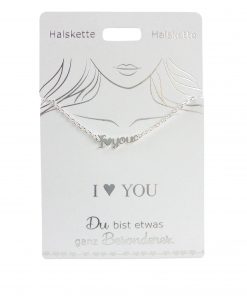 Halskette "I (Herz) you", versilbert