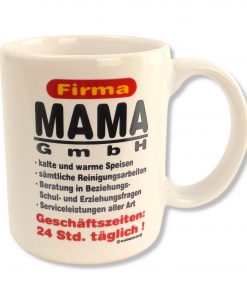Rahmenlos Tasse in weiß mit Spruch "MAMA GmbH"