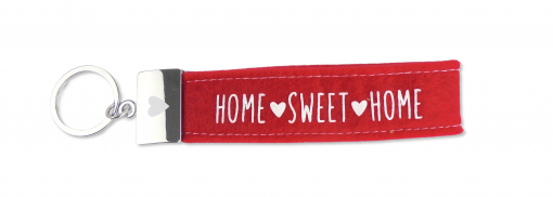 Glücksfilz Anhänger in rot "Home Sweet Home"