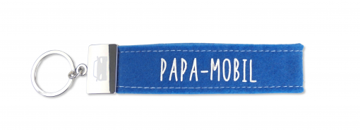 Glücksfilz Anhänger in Blau "Papa-Mobil"