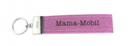 Glücksfilz Anhänger glitzernd, in Rosa "Mama-Mobil"
