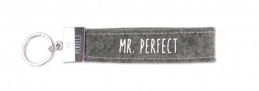 Glücksfilz Anhänger in grau "Mr. Perfect"