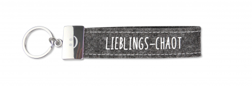 Schlaufen Schlüsselanhänger "Glücksfilz - Lieblings-Chaot" mit Metallabschluss