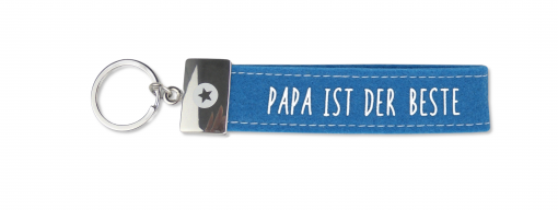 Schlaufen Schlüsselanhänger "Glücksfilz - Papa ist der Beste" mit Metallabschluss