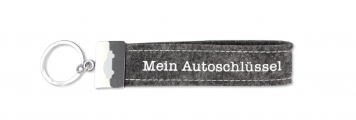 Schlaufen Schlüsselanhänger "Glücksfilz - Mein Autoschlüssel" mit Metallabschluss