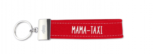 Schlaufen Schlüsselanhänger "Glücksfilz - Mama-Taxi" mit Metallabschluss