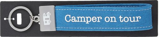 Glücksfilz Anhänger in blau "Camper on Tour"